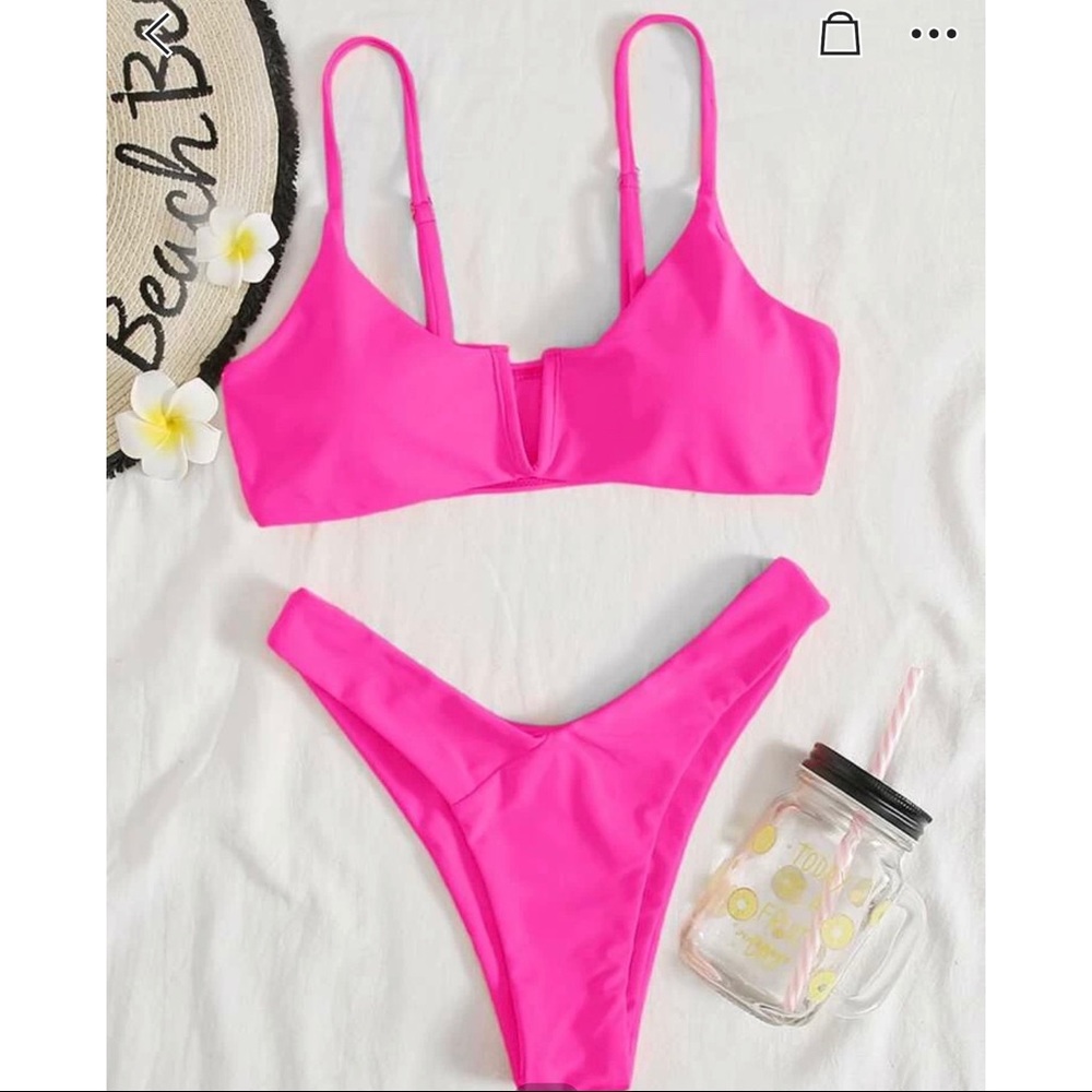 NWT Hot Pink V Wire Bikini
